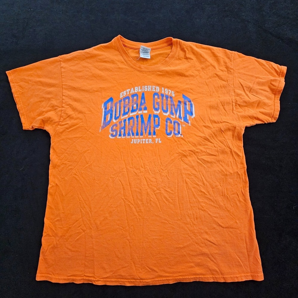 Bubba Gump Shrimp Jupiter FL Orange Short Sleeve Cotton‎ T-Shirt Men's XL